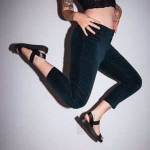 Peacock Velvet Pixie Pants